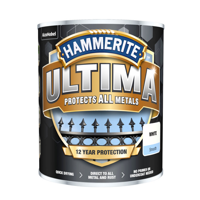 Hammerite Ultima metalmaling hvid 750 ml